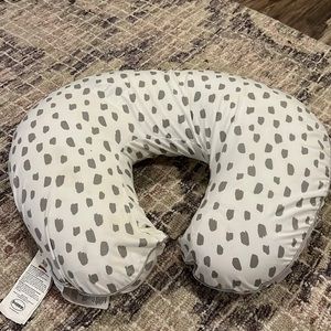 Boppy Pillow with Pottery Barn Kids Grey Brushstroke Cover - lightly used